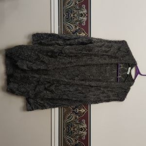 Gray fuzzy cardigan